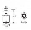 12 Volt 35W SCC BA15S base Head, Spot & Fog bulb